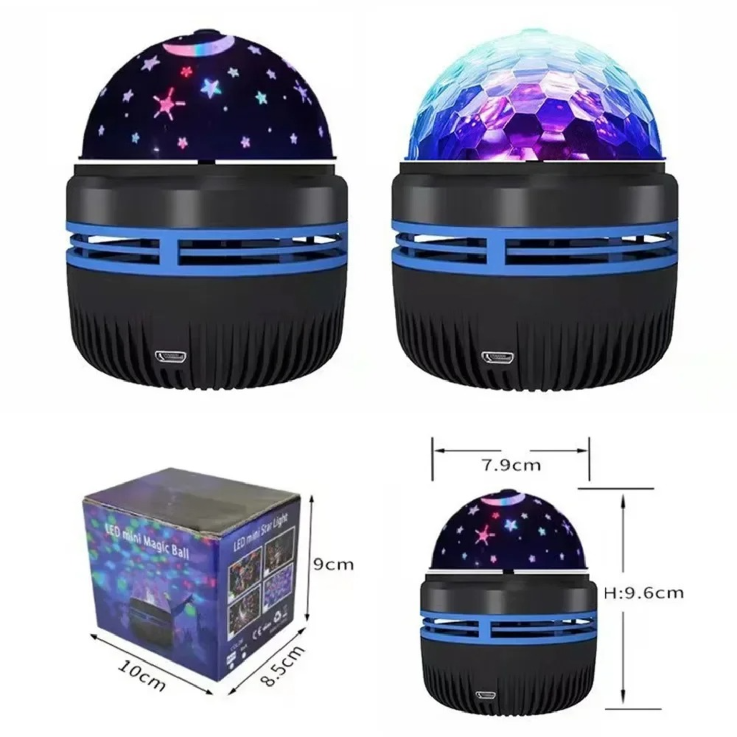Starry Night & Crystal Rotating Galaxy Projector – USB Night Light