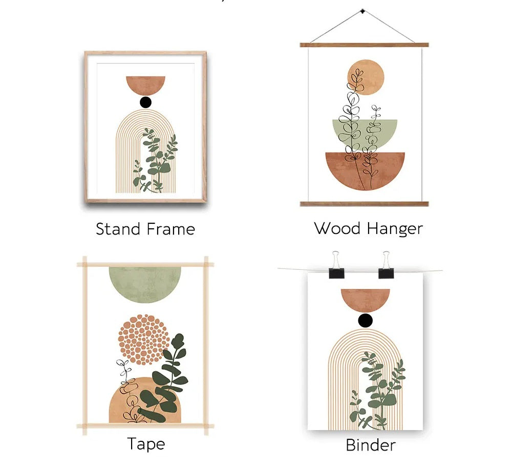 Botanical Scandi Canvas Trio - 3-Piece Boho Botanical Canvas Set