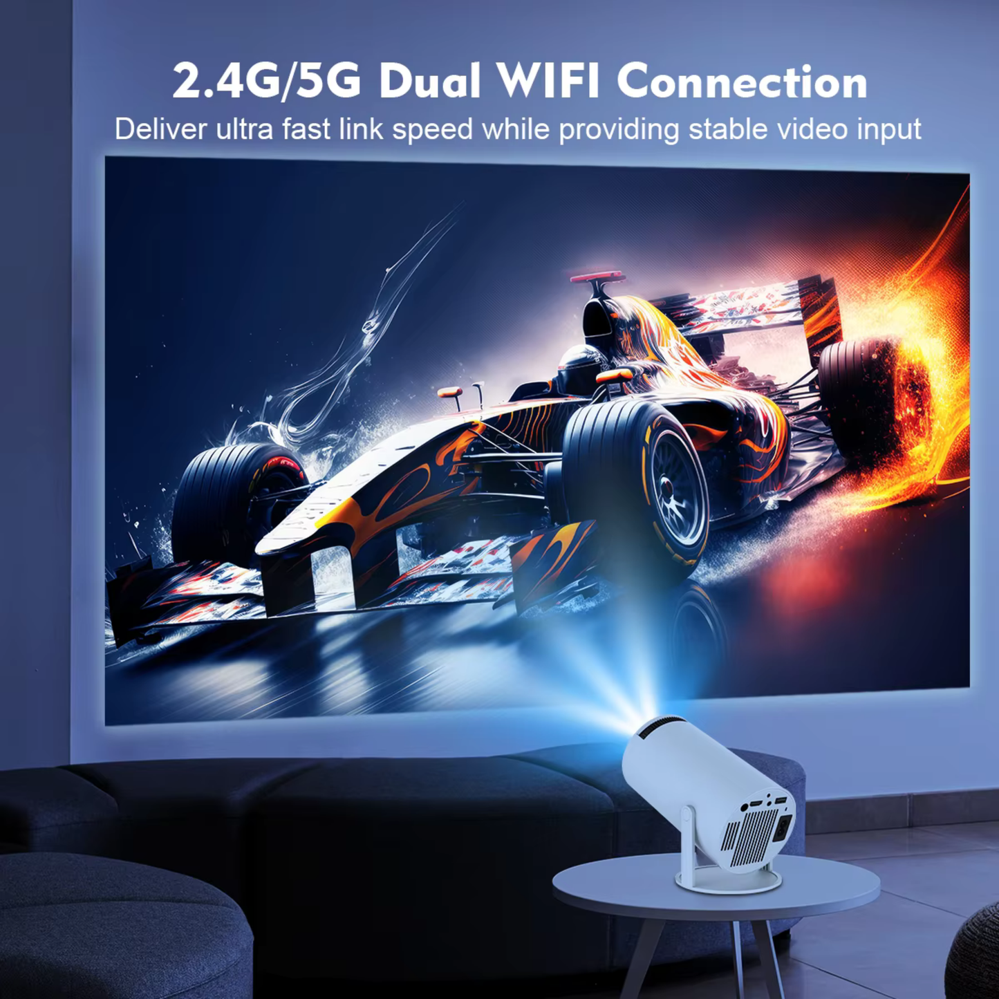 Compact WiFi Projector by Magcubic β Built-In Apps, 5G Streaming, Home Theater Ready