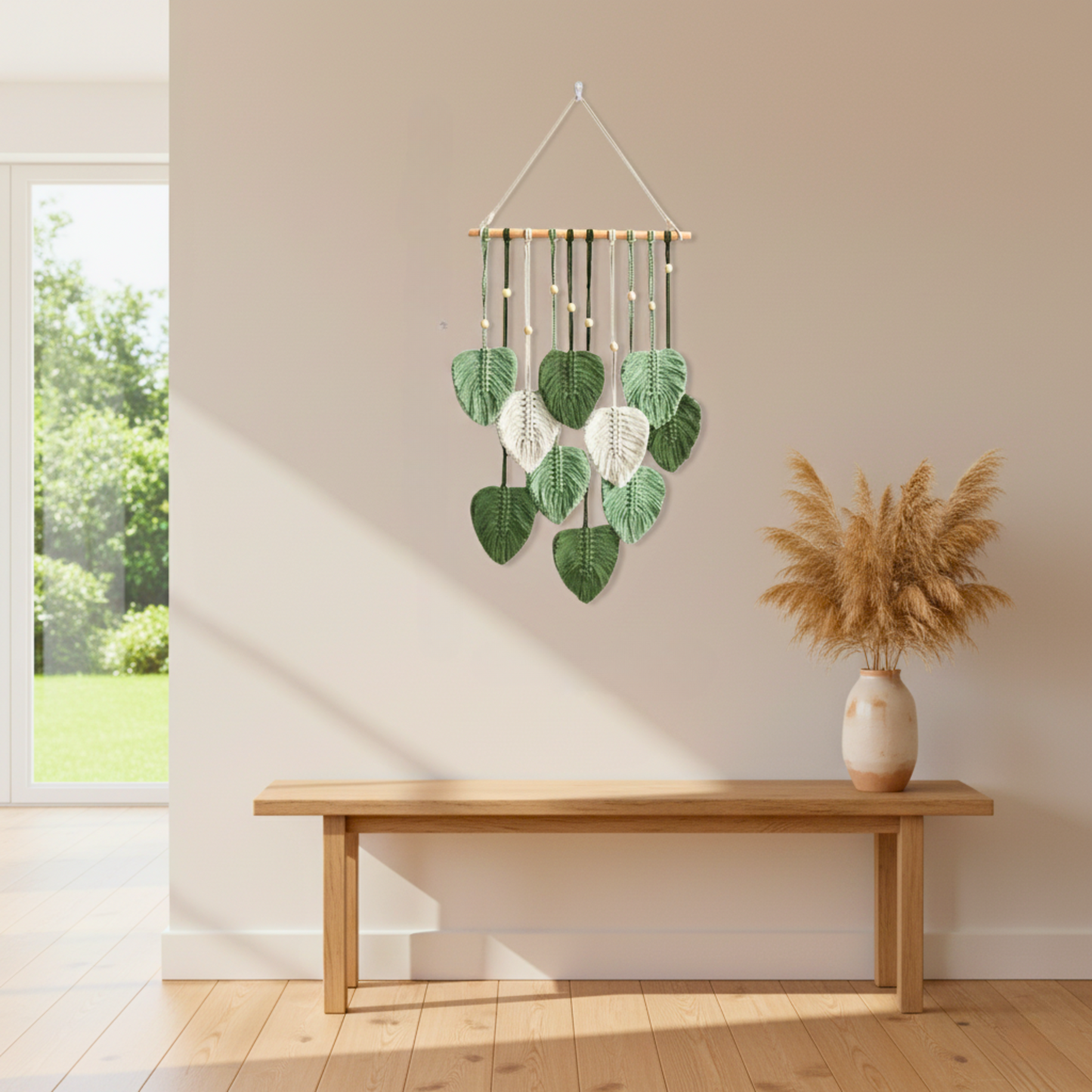 Modern Boho Leaf Macrame Wall Hanging