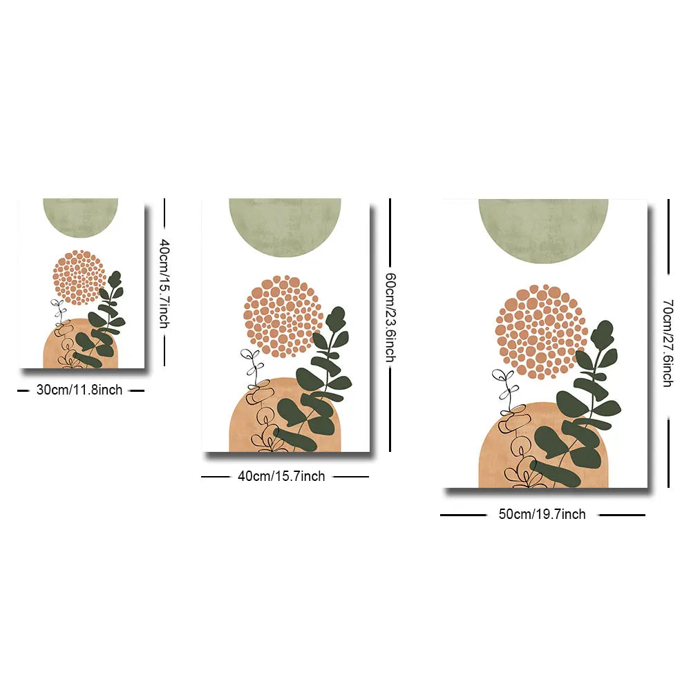 Botanical Scandi Canvas Trio - 3-Piece Boho Botanical Canvas Set