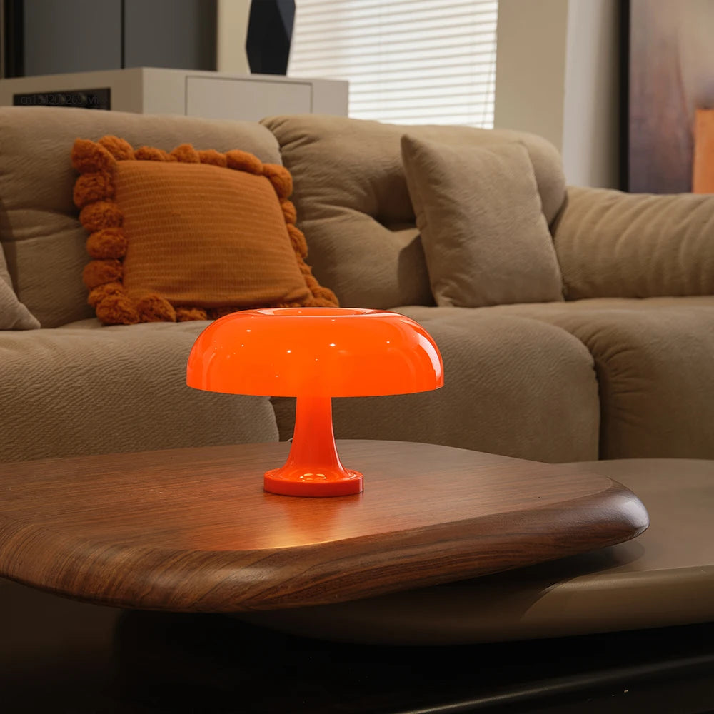 Mid-Century Modern Mushroom Lamp - Retro Inspired Design for Bedroom or Desk