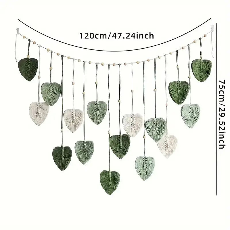 Nature-Inspired Boho Leaf Macrame Wall Hanging