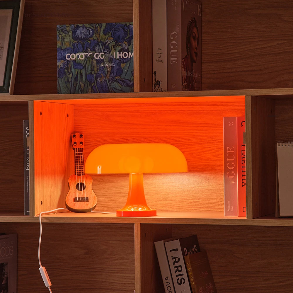 Mid-Century Modern Mushroom Lamp - Retro Inspired Design for Bedroom or Desk