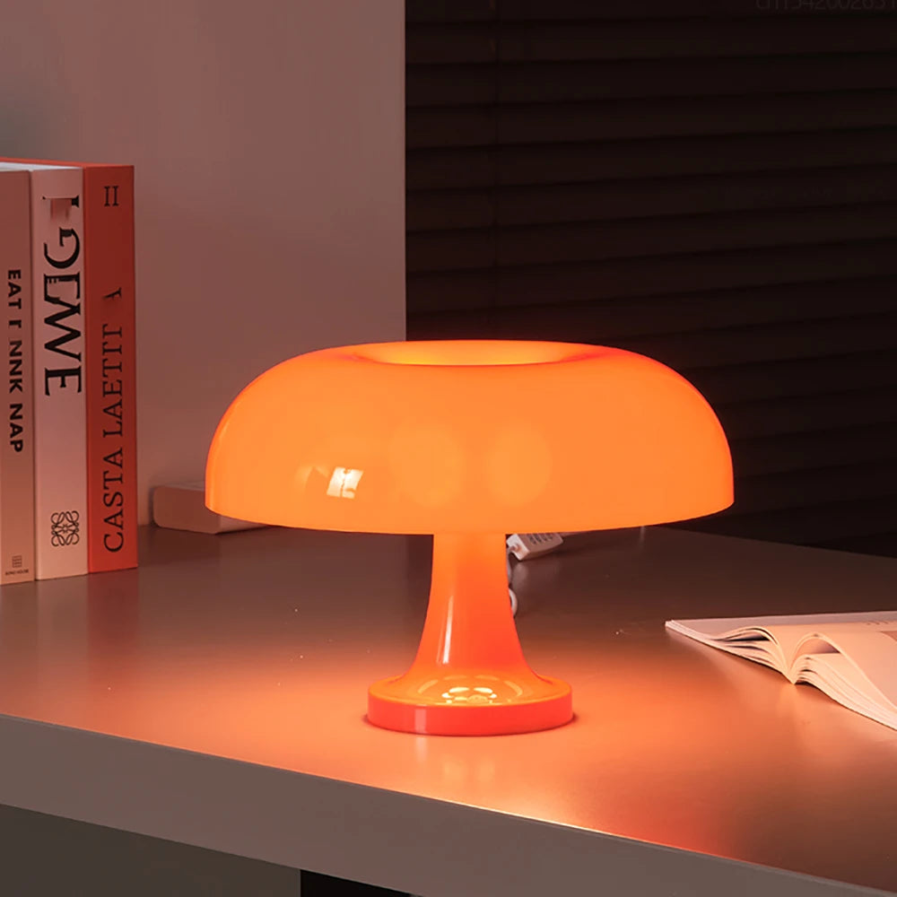 Mid-Century Modern Mushroom Lamp - Retro Inspired Design for Bedroom or Desk