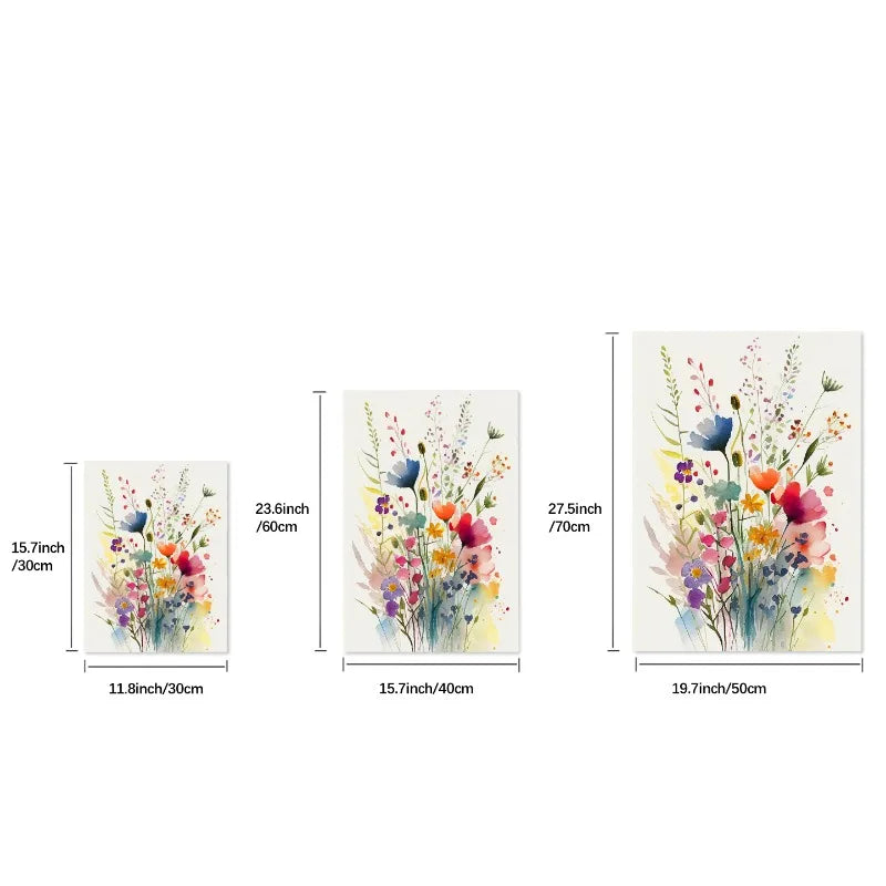 Whimsical Wildflowers Canvas Wall Art – 3-Piece Print Set