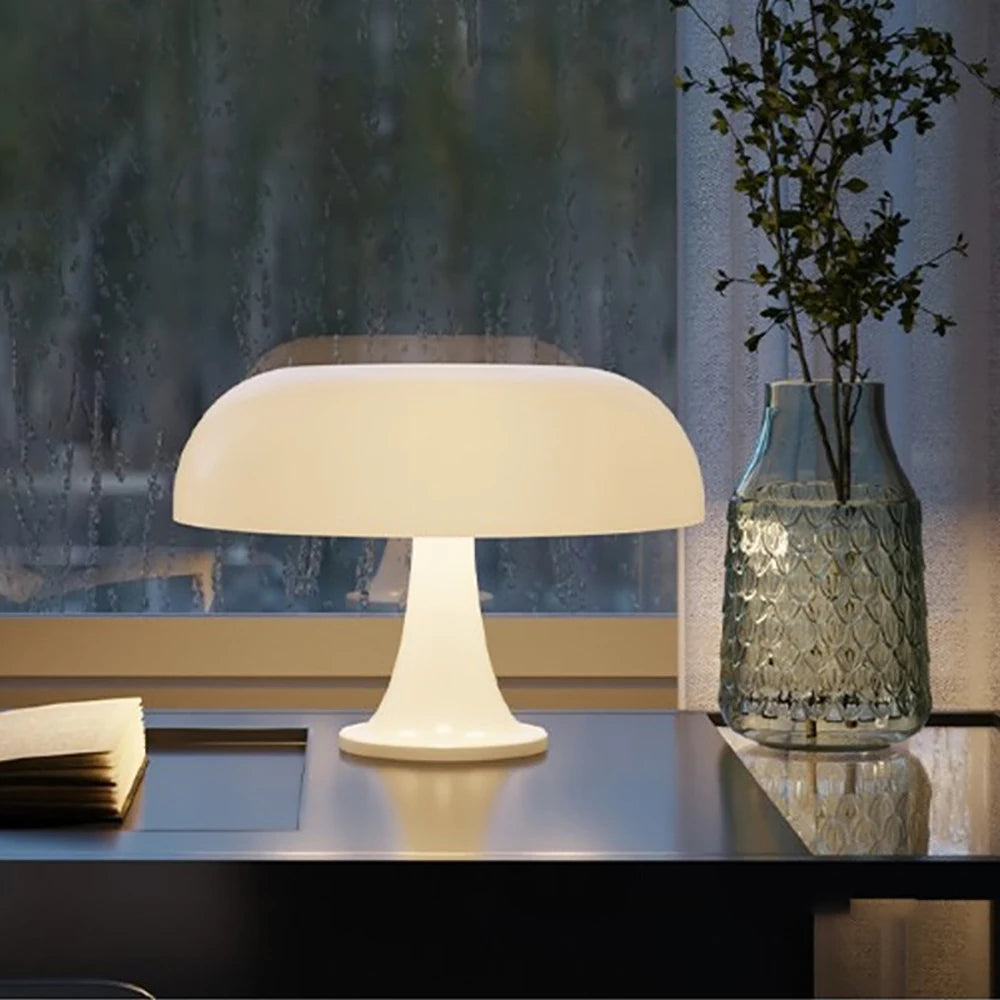 Mid-Century Modern Mushroom Lamp - Retro Inspired Design for Bedroom or Desk