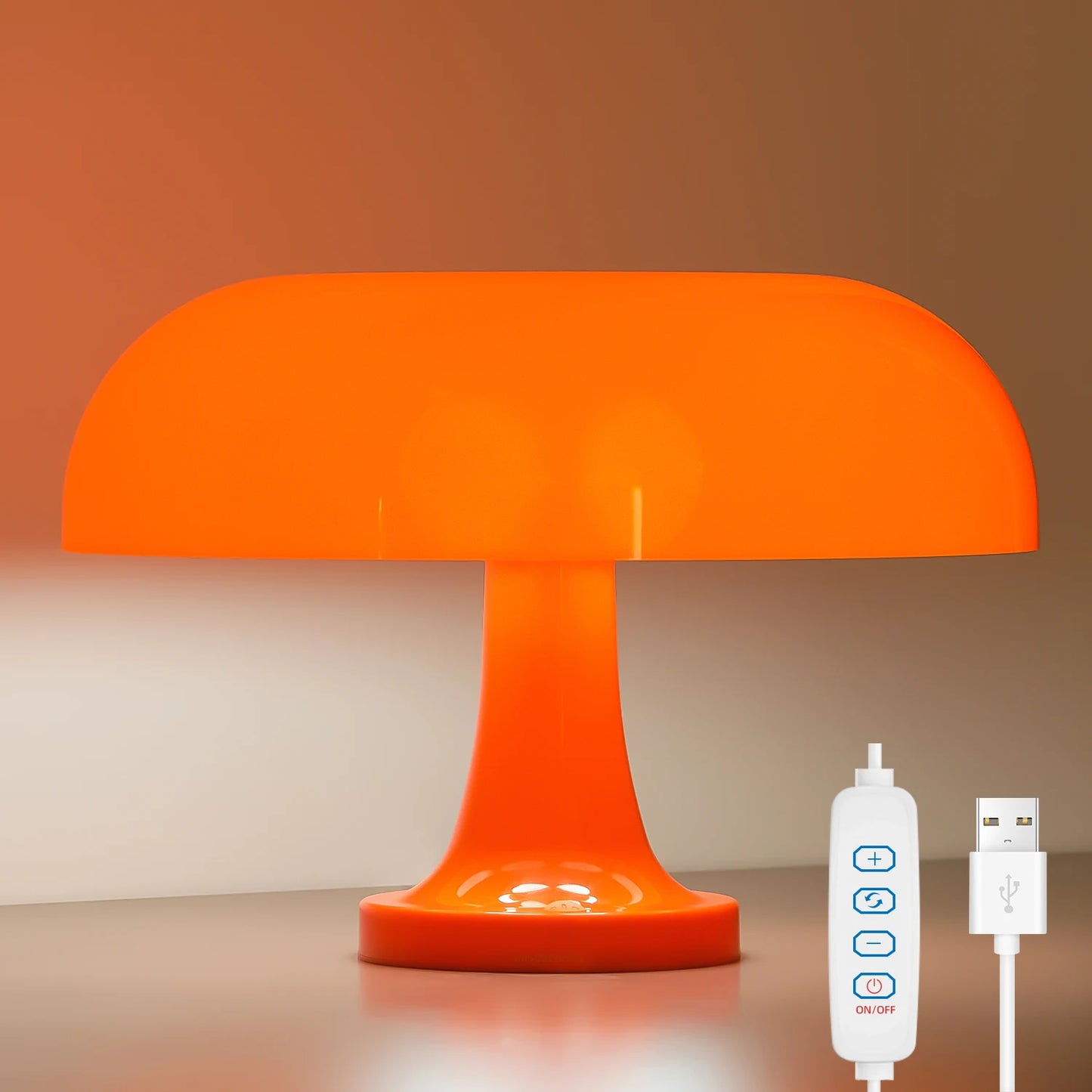 Mid-Century Modern Mushroom Lamp - Retro Inspired Design for Bedroom or Desk