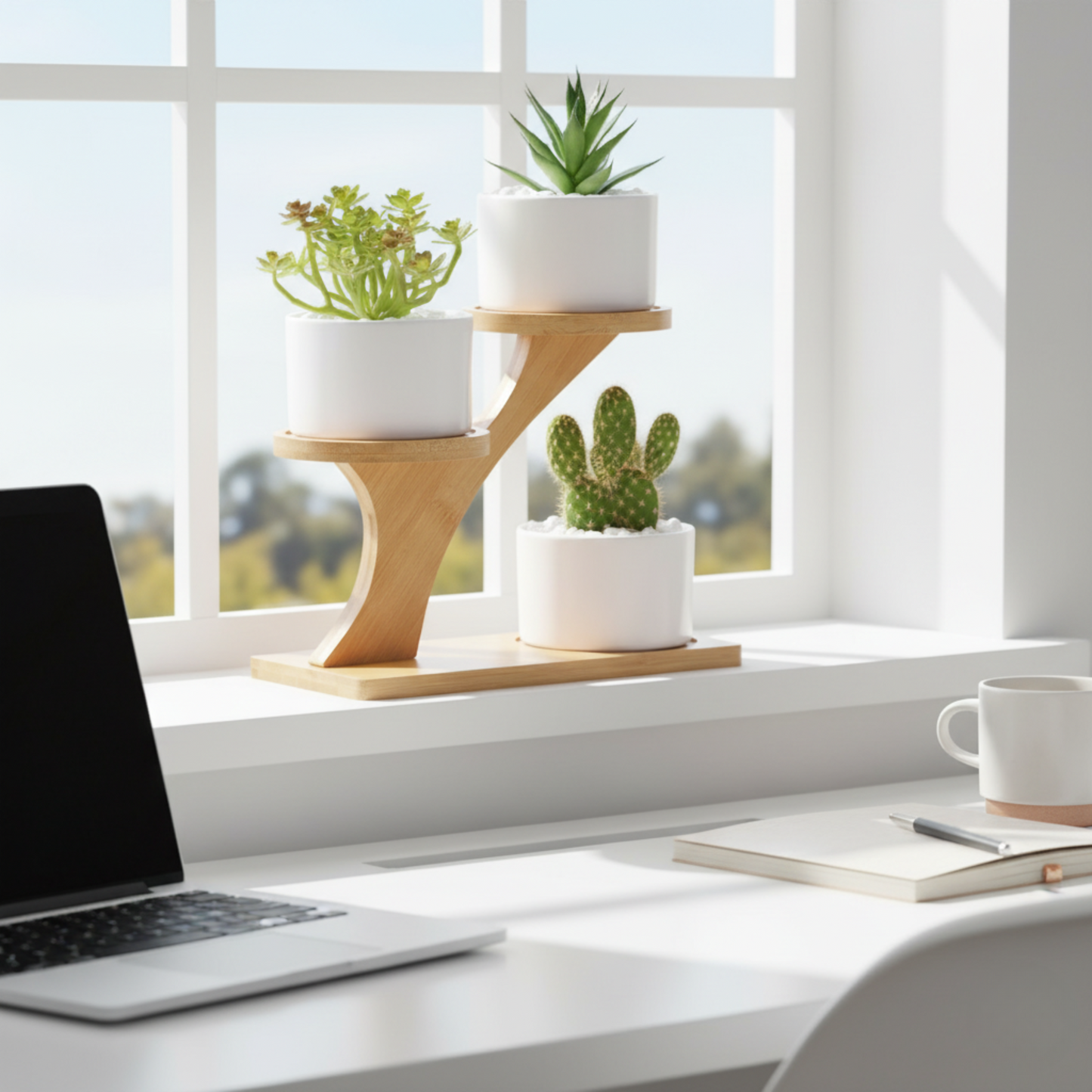 Three-Tier Bamboo Plant Stand