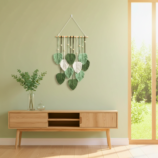 Modern Boho Leaf Macrame Wall Hanging