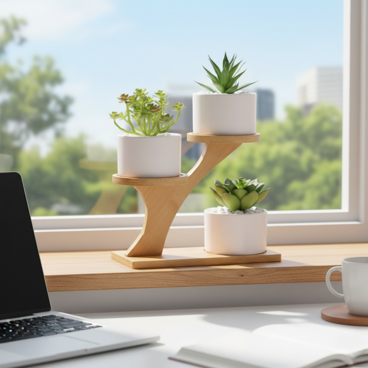 Three-Tier Bamboo Plant Stand