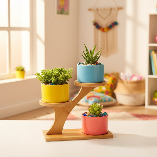 Three-Tier Bamboo Plant Stand