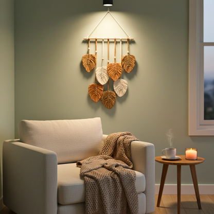 Modern Boho Leaf Macrame Wall Hanging