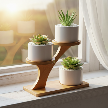 Three-Tier Bamboo Plant Stand