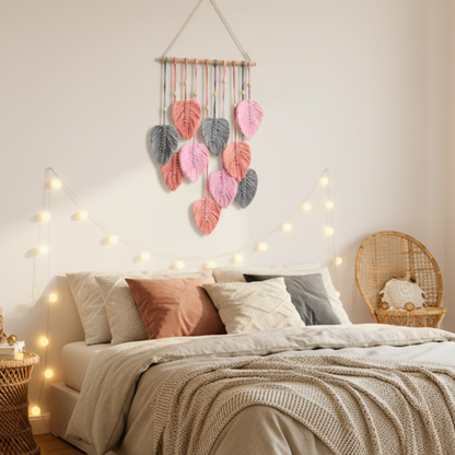 Modern Boho Leaf Macrame Wall Hanging