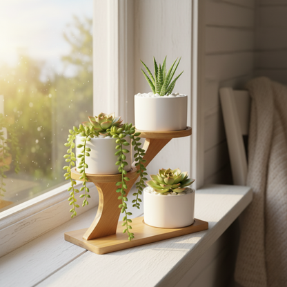 Three-Tier Bamboo Plant Stand