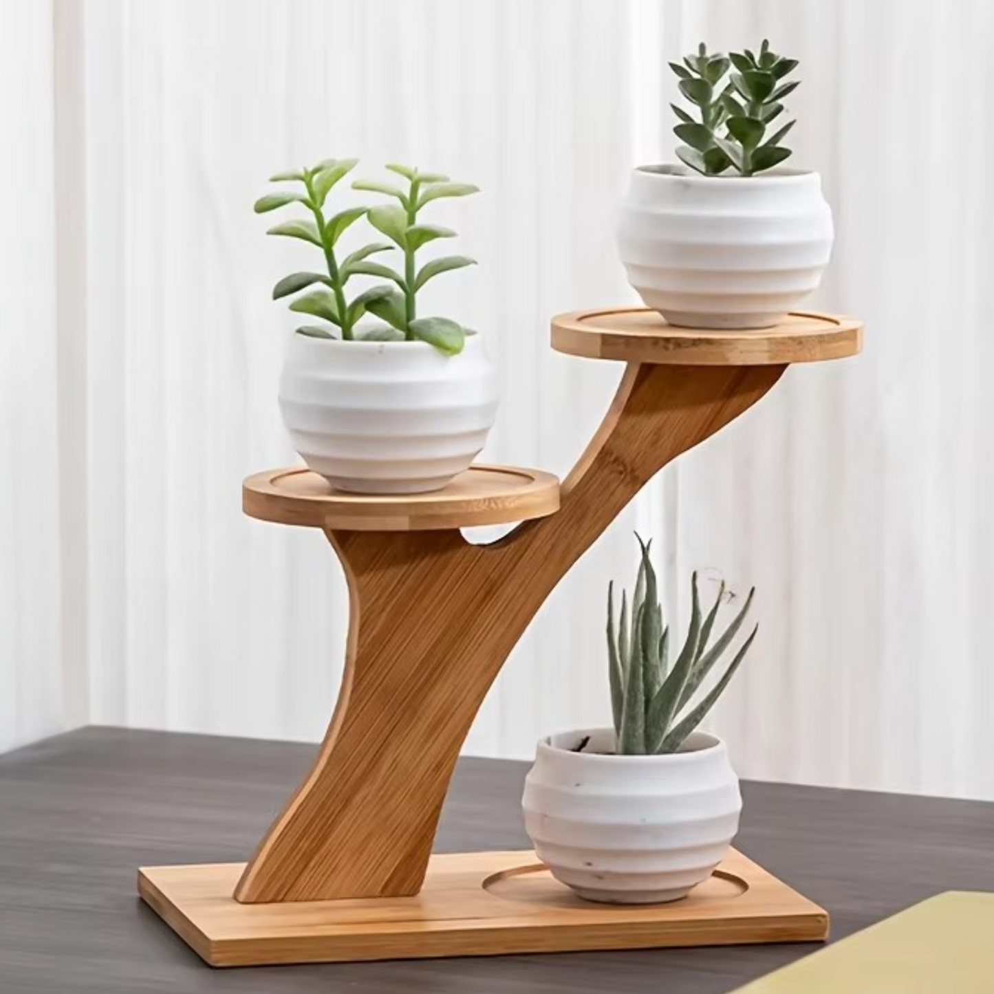 Three-Tier Bamboo Plant Stand