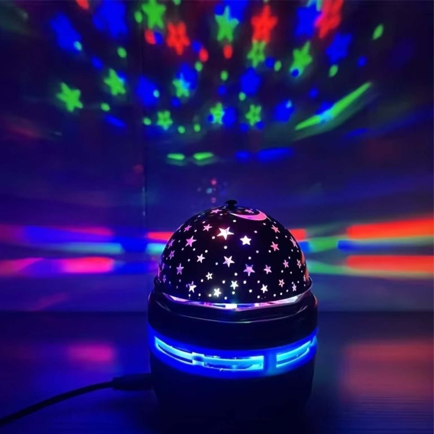 Starry Night & Crystal Rotating Galaxy Projector – USB Night Light