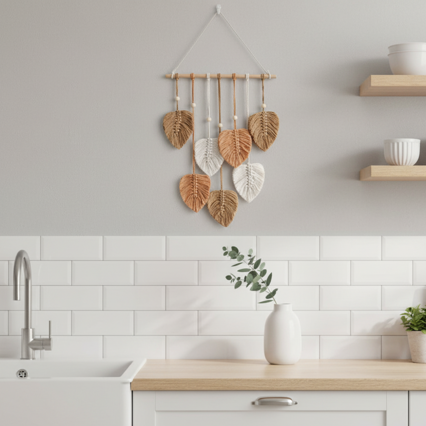 Modern Boho Leaf Macrame Wall Hanging