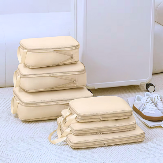 Travel Compression Storage Bags – 4 Pack Zip-Seal Space Saver for Clothes & Bedding, No Vacuum Needed