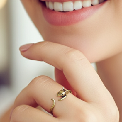 Adjustable Mouse Ring in Antique Silver or Gold