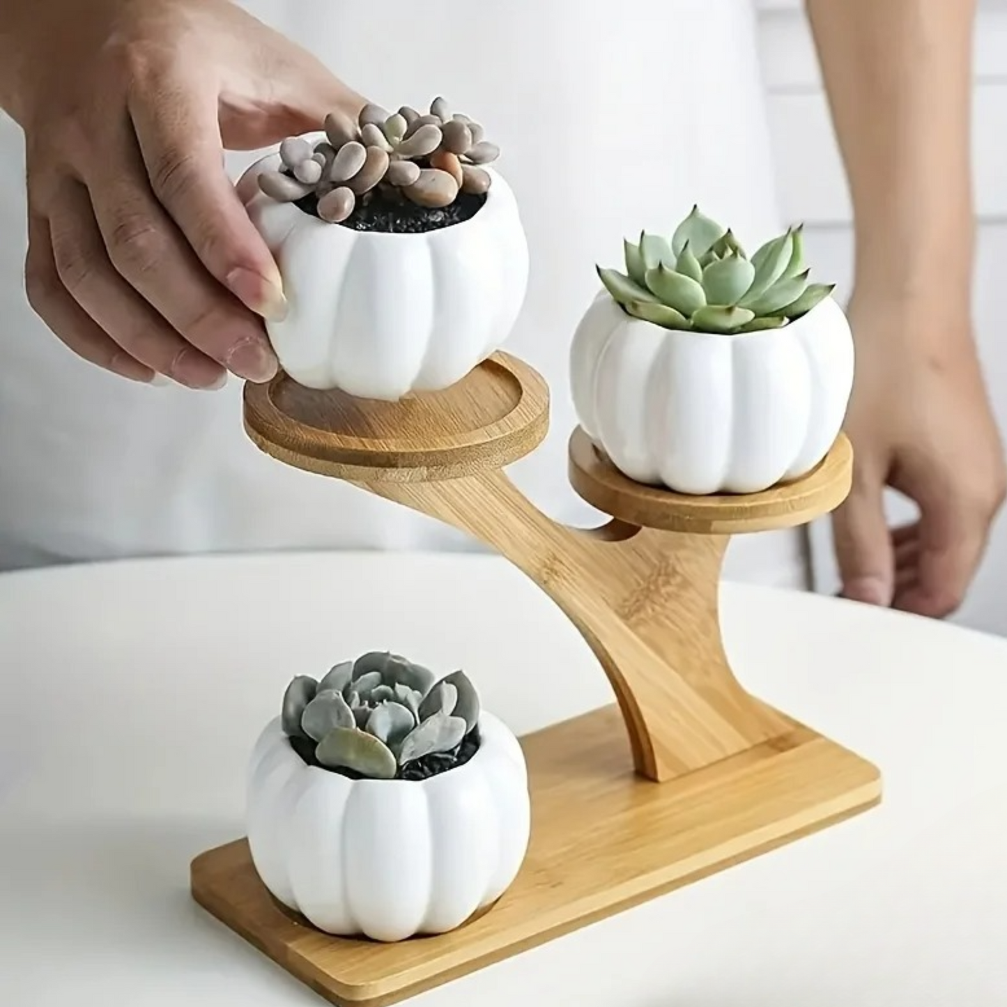 Three-Tier Bamboo Plant Stand
