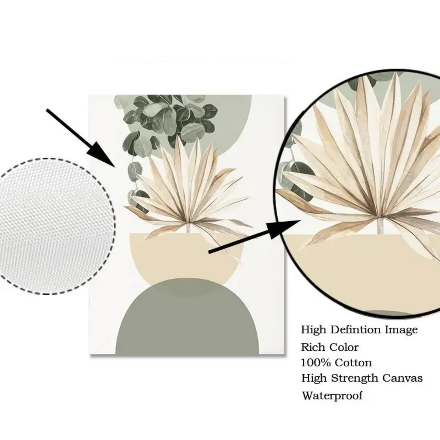 Pastel Botanical Wall Art Set – Light Green & Tan Leaf Trio for Calm Interiors - 3 Canvas Set