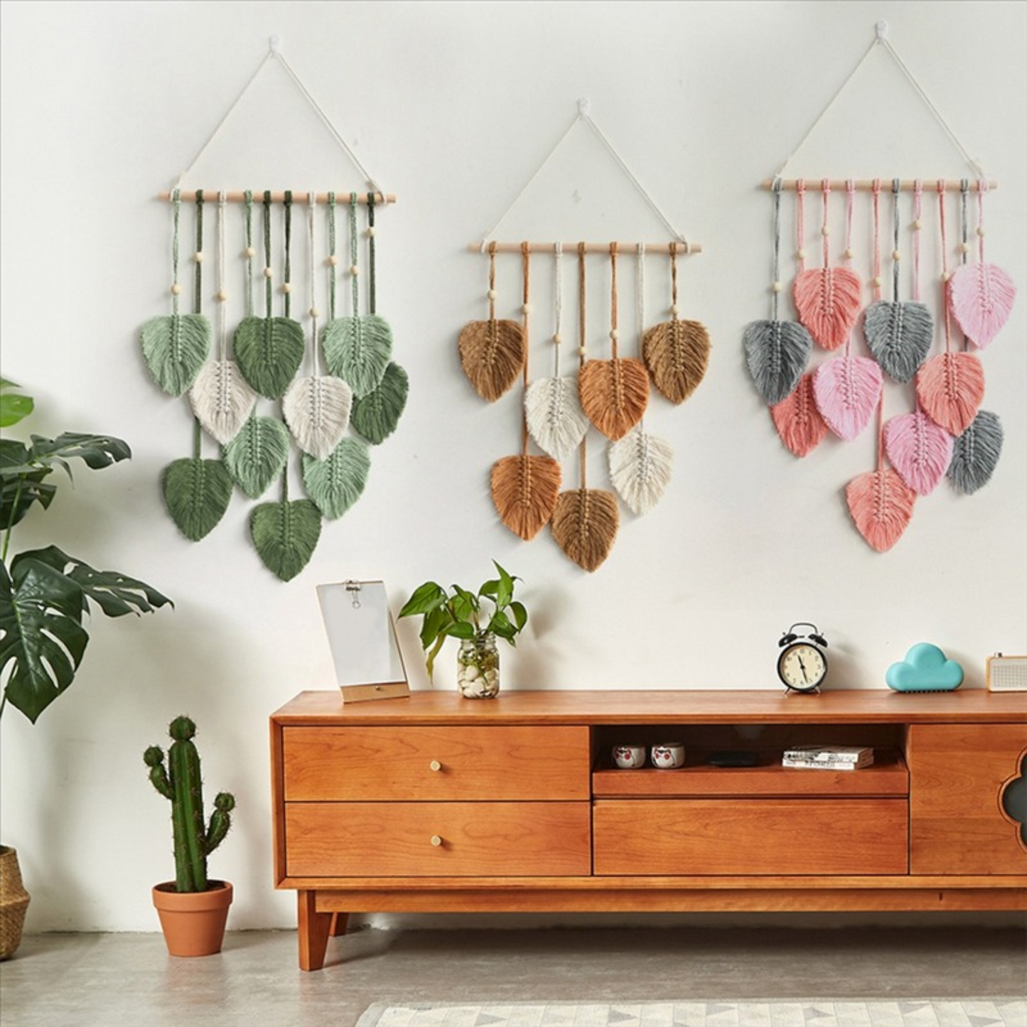 Modern Boho Leaf Macrame Wall Hanging