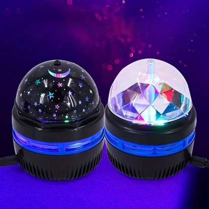 Starry Night & Crystal Rotating Galaxy Projector – USB Night Light