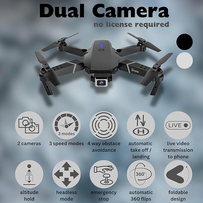 Foldable Quadcopter Drone With Dual 4K Wide Angle Camera