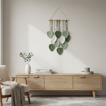 Modern Boho Leaf Macrame Wall Hanging