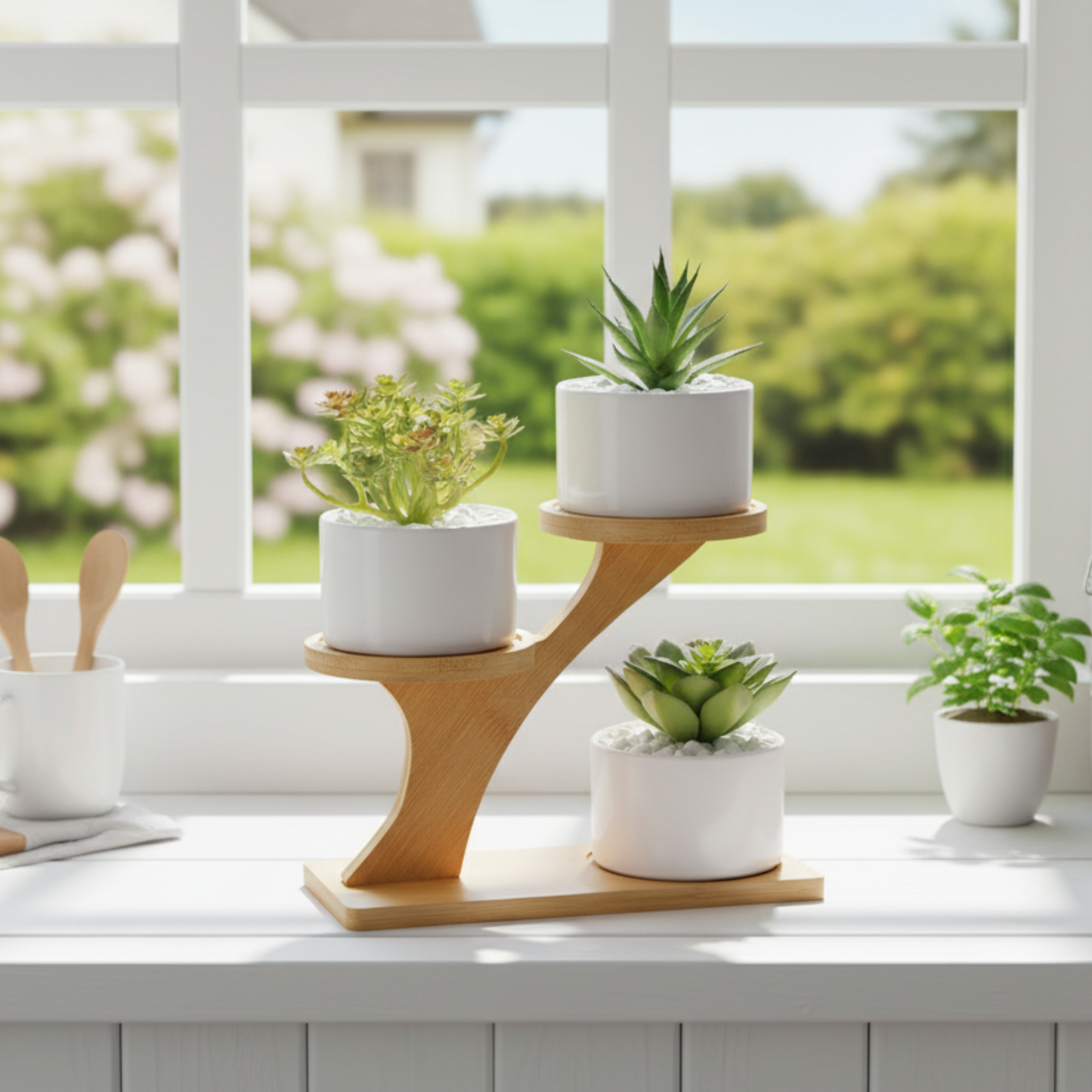Three-Tier Bamboo Plant Stand