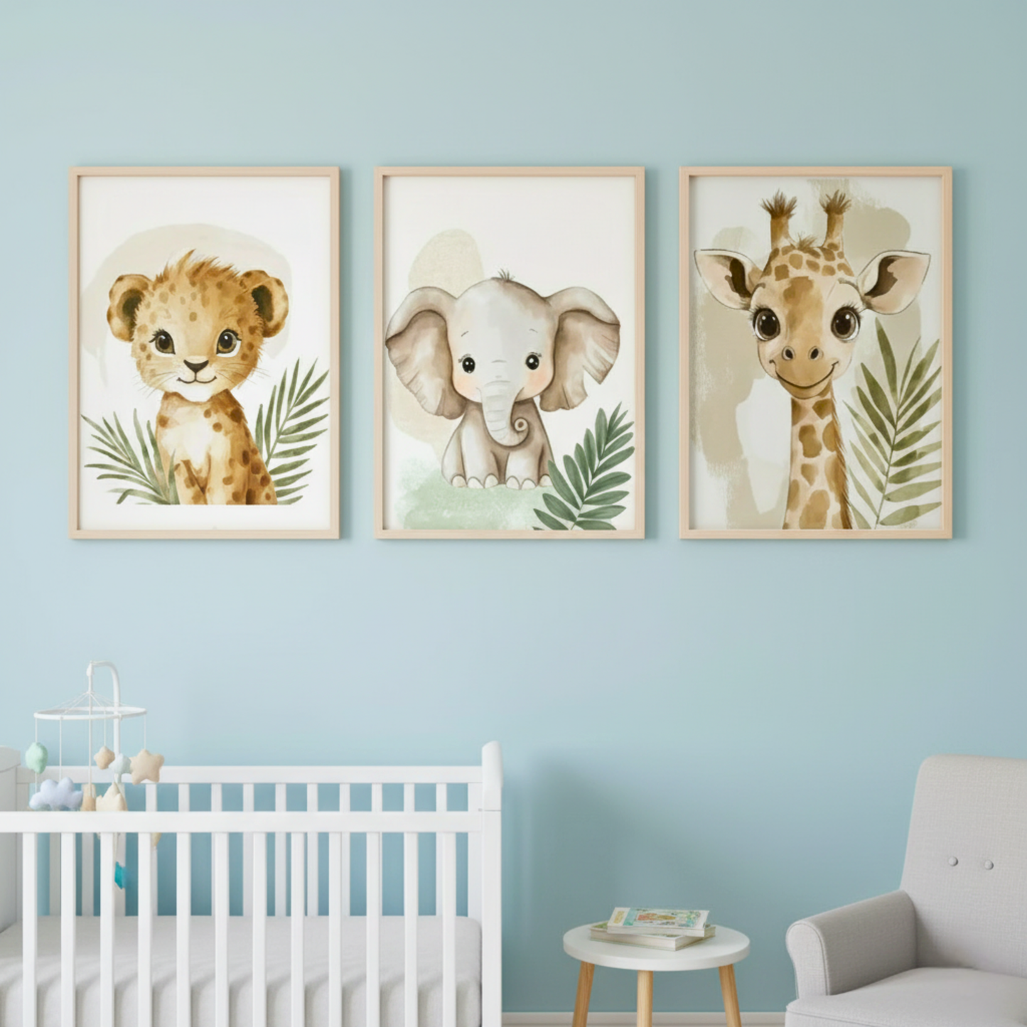 Playful Safari Friends - 3 Piece Wall Art