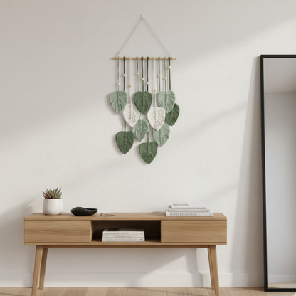 Modern Boho Leaf Macrame Wall Hanging