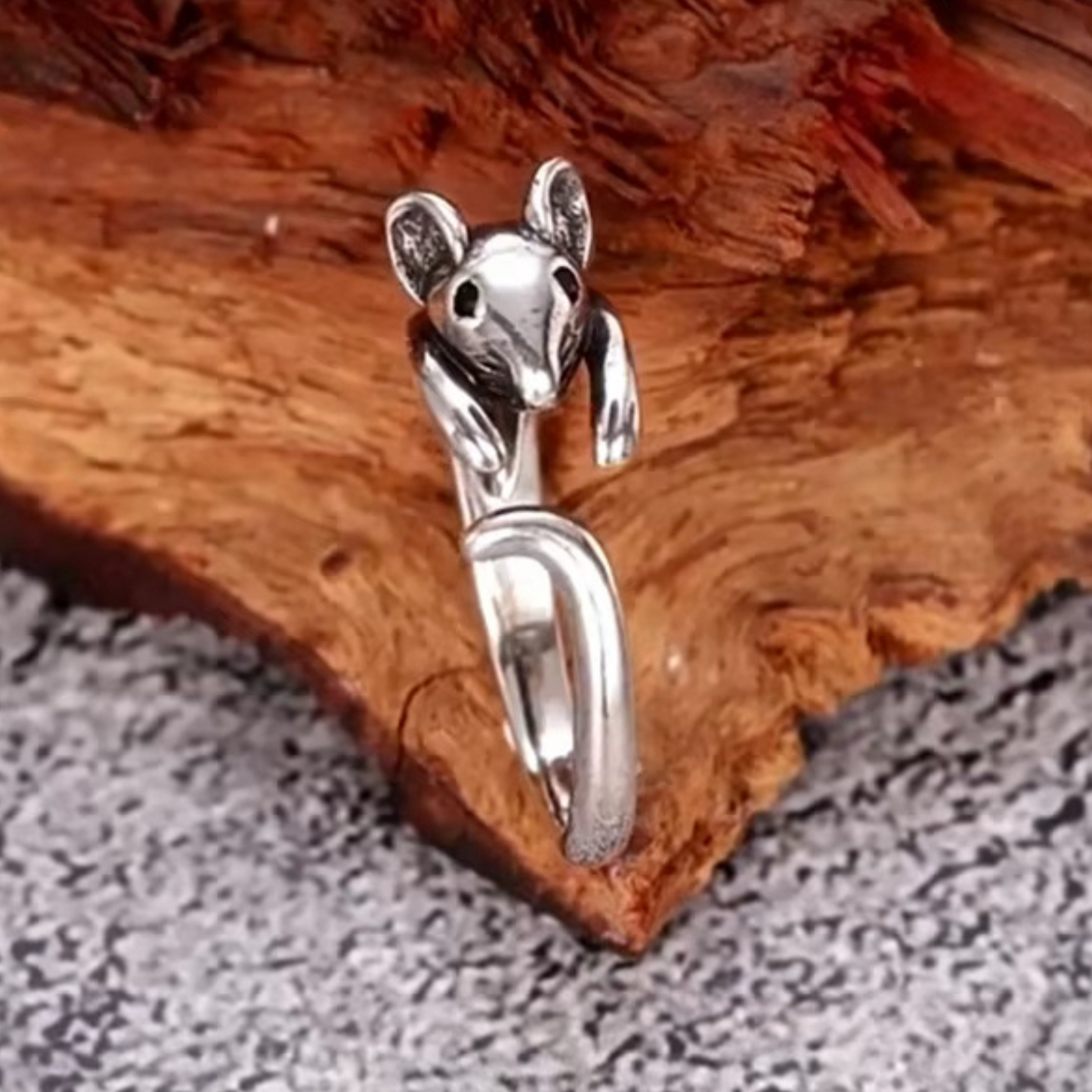 Adjustable Mouse Ring in Antique Silver or Gold