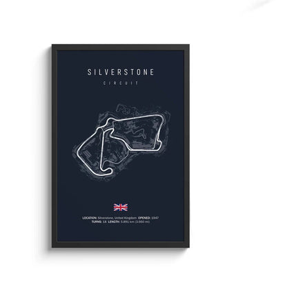 F1 International Track Circuit - Black Single Piece Wall Art