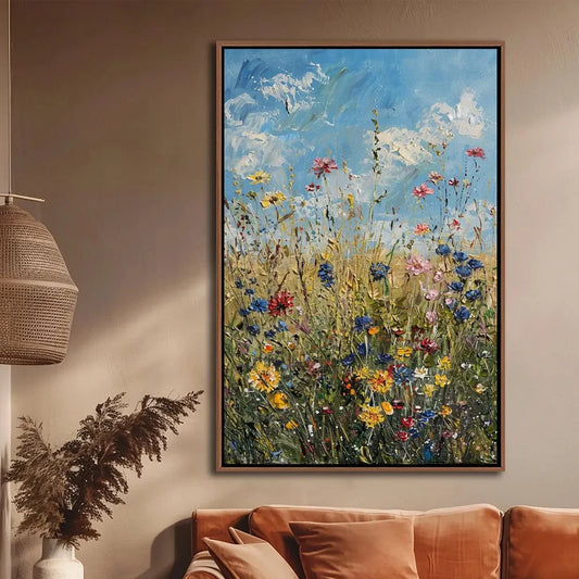 Vintage Spring Wildflower Canvas Wall Art