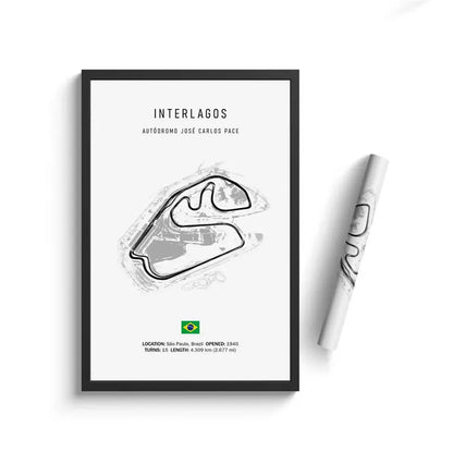 F1 International Track Circuit - White Single Piece Wall Art