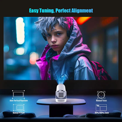 Compact WiFi Projector by Magcubic – Built-In Apps, 5G Streaming, Home Theater Ready