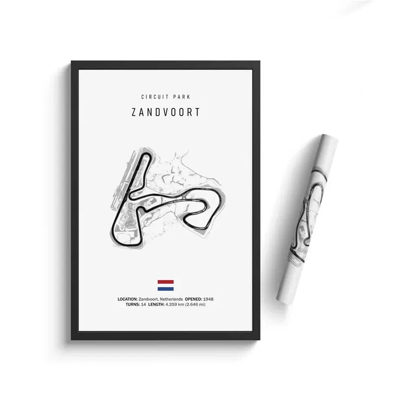 F1 International Track Circuit - White Single Piece Wall Art
