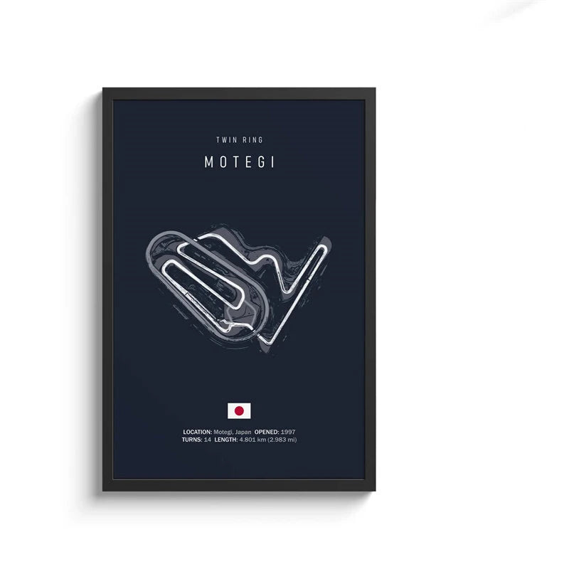 F1 International Track Circuit - Black Single Piece Wall Art