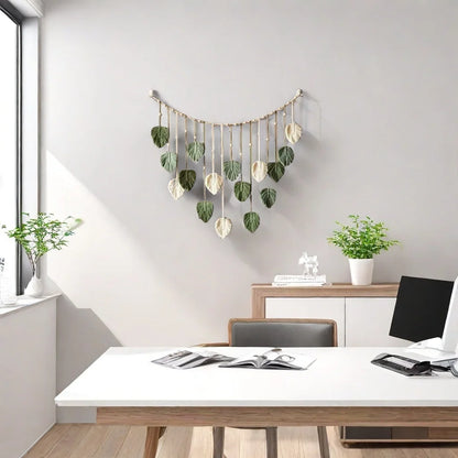 Nature-Inspired Boho Leaf Macrame Wall Hanging