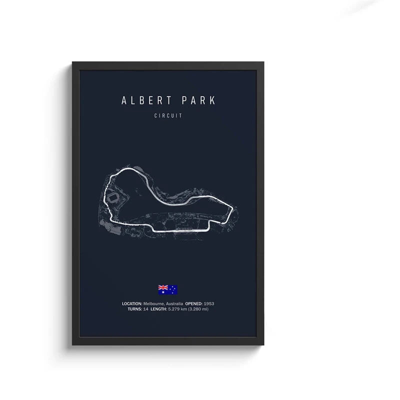 F1 International Track Circuit - Black Single Piece Wall Art