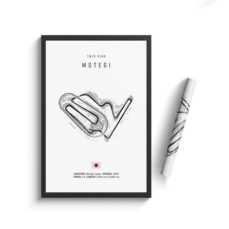 F1 International Track Circuit - White Single Piece Wall Art