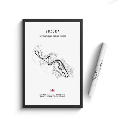 F1 International Track Circuit - White Single Piece Wall Art