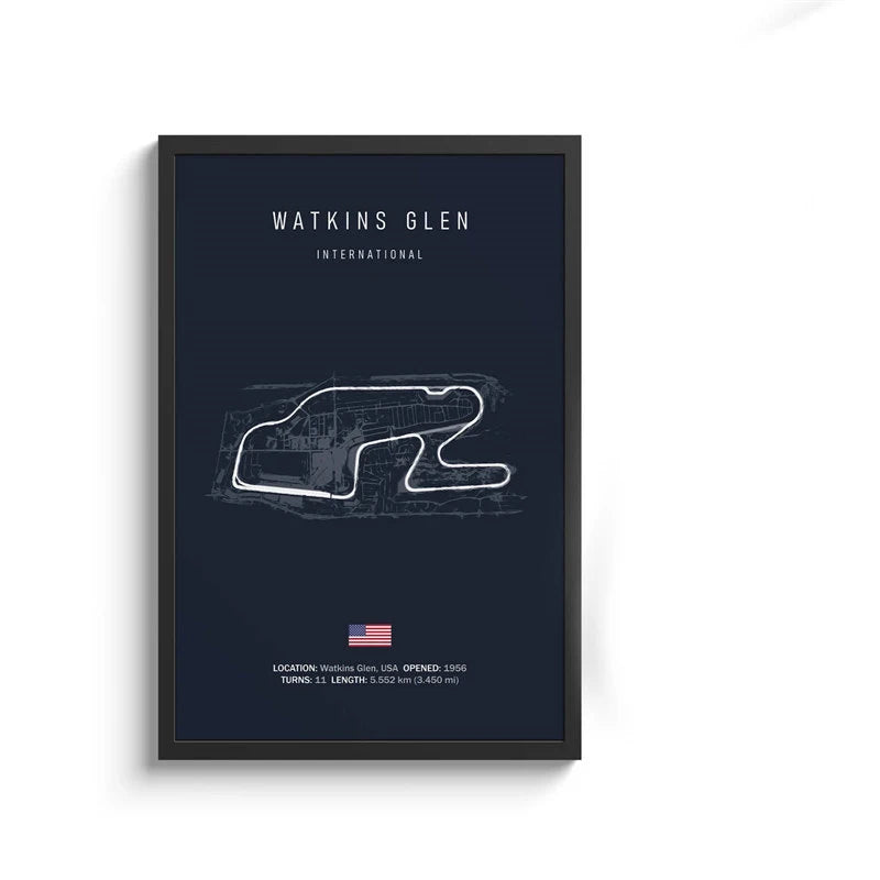 F1 International Track Circuit - Black Single Piece Wall Art