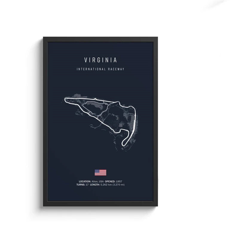F1 International Track Circuit - Black Single Piece Wall Art
