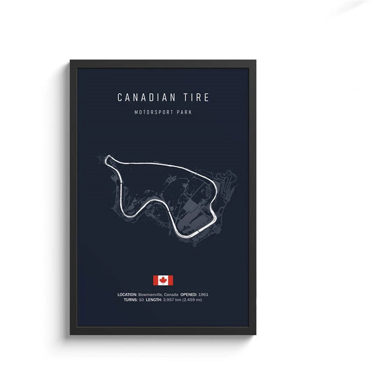 F1 International Track Circuit - Black Single Piece Wall Art
