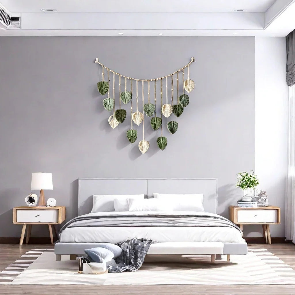 Nature-Inspired Boho Leaf Macrame Wall Hanging