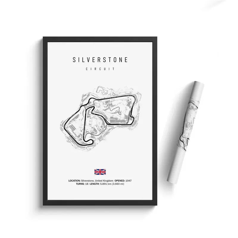 F1 International Track Circuit - White Single Piece Wall Art